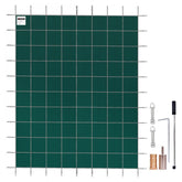 Pool Safety Cover Fits 14x26ft Rectangle Inground Safety Pool Cover Green Mesh Solid Pool Safety Cover for Swimming Pool Winter Safety Cover